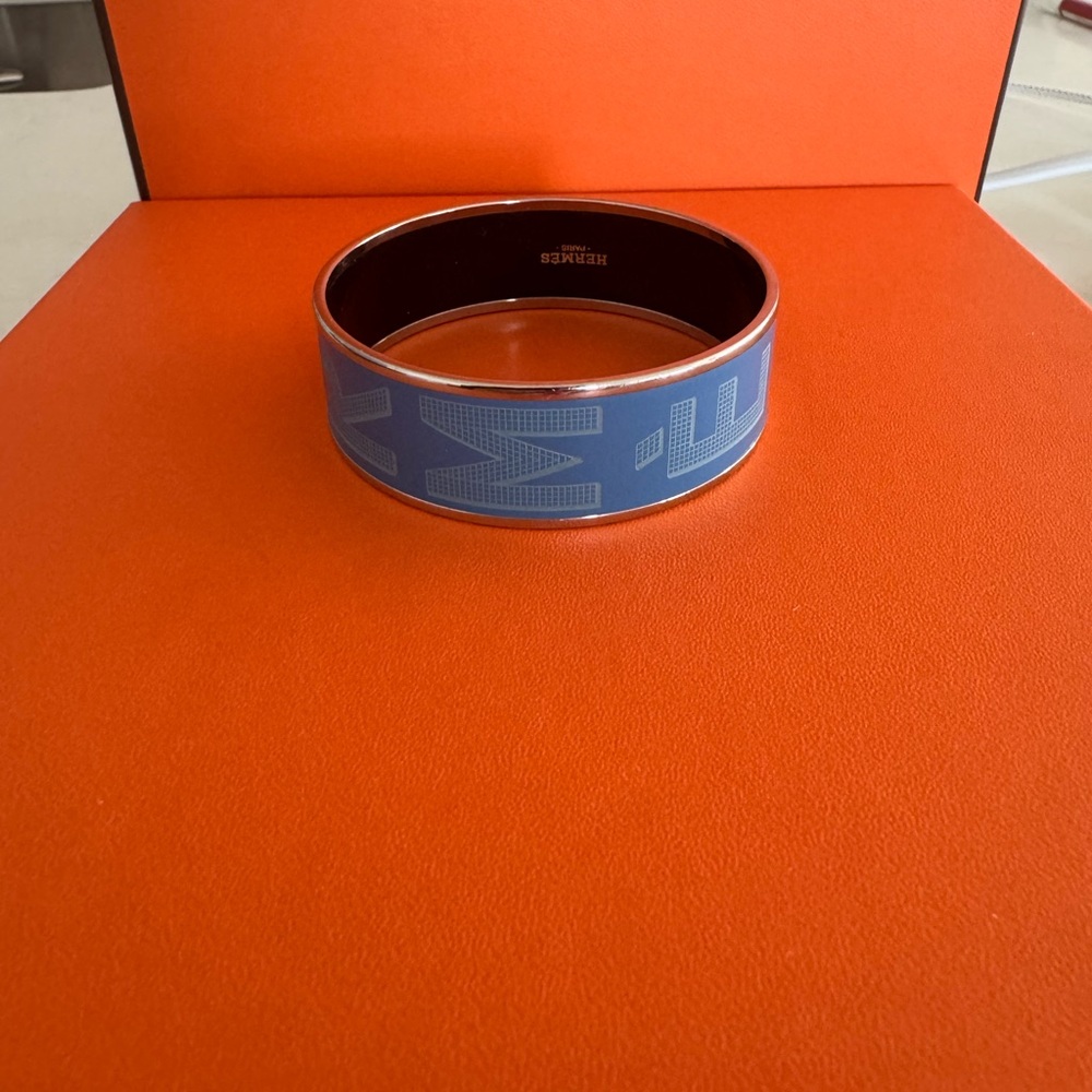 Hermes Enamel Blue Bracelet PM
